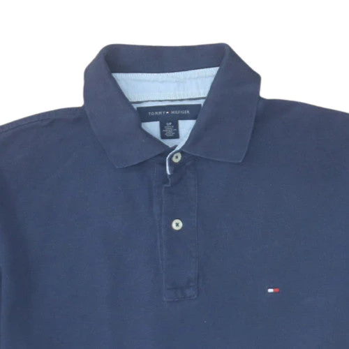 Tommy Hilfiger Men's Blue Regular Fit Cotton Polo Shirt Size S - Image 8