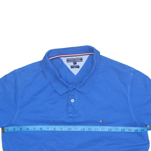 Tommy Hilfiger Men's Blue Slim Fit Cotton Polo Shirt 2XL - Image 3