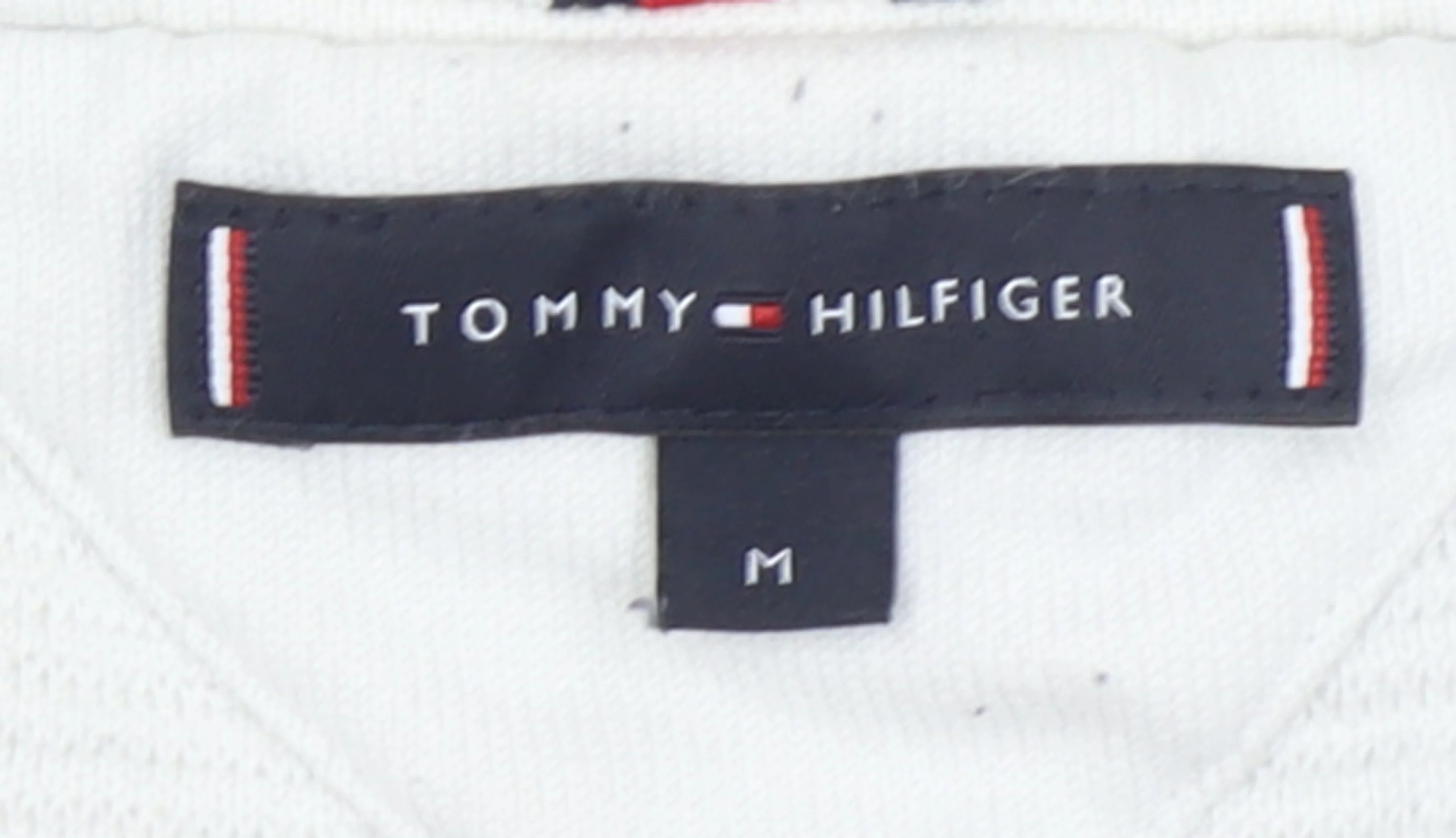 Tommy Hilfiger Men's Blue White Cotton Crew Neck Jumper M - Image 4