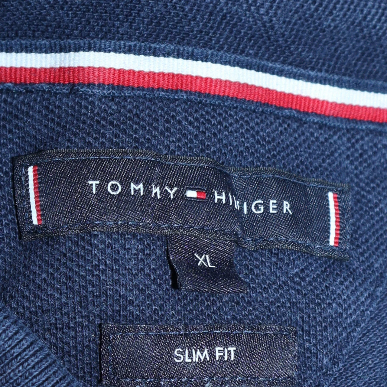 Tommy Hilfiger Men's Blue XL Slim Fit Cotton Polo Shirt - Image 5
