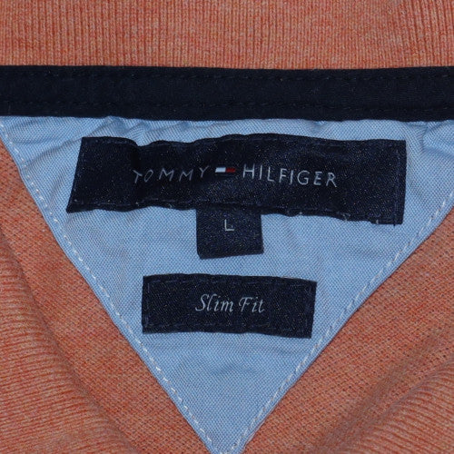 Tommy Hilfiger Men's Brown Slim Fit Cotton Polo Shirt L - Image 6