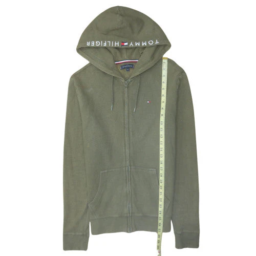 Tommy Hilfiger Men's Green Full Zip Hoodie Size M Regular Fit - Image 2