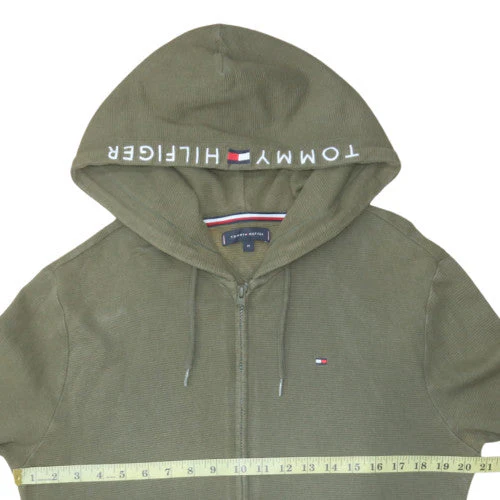 Tommy Hilfiger Men's Green Full Zip Hoodie Size M Regular Fit - Image 3