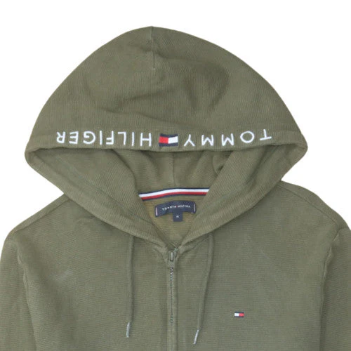 Tommy Hilfiger Men's Green Full Zip Hoodie Size M Regular Fit - Image 7