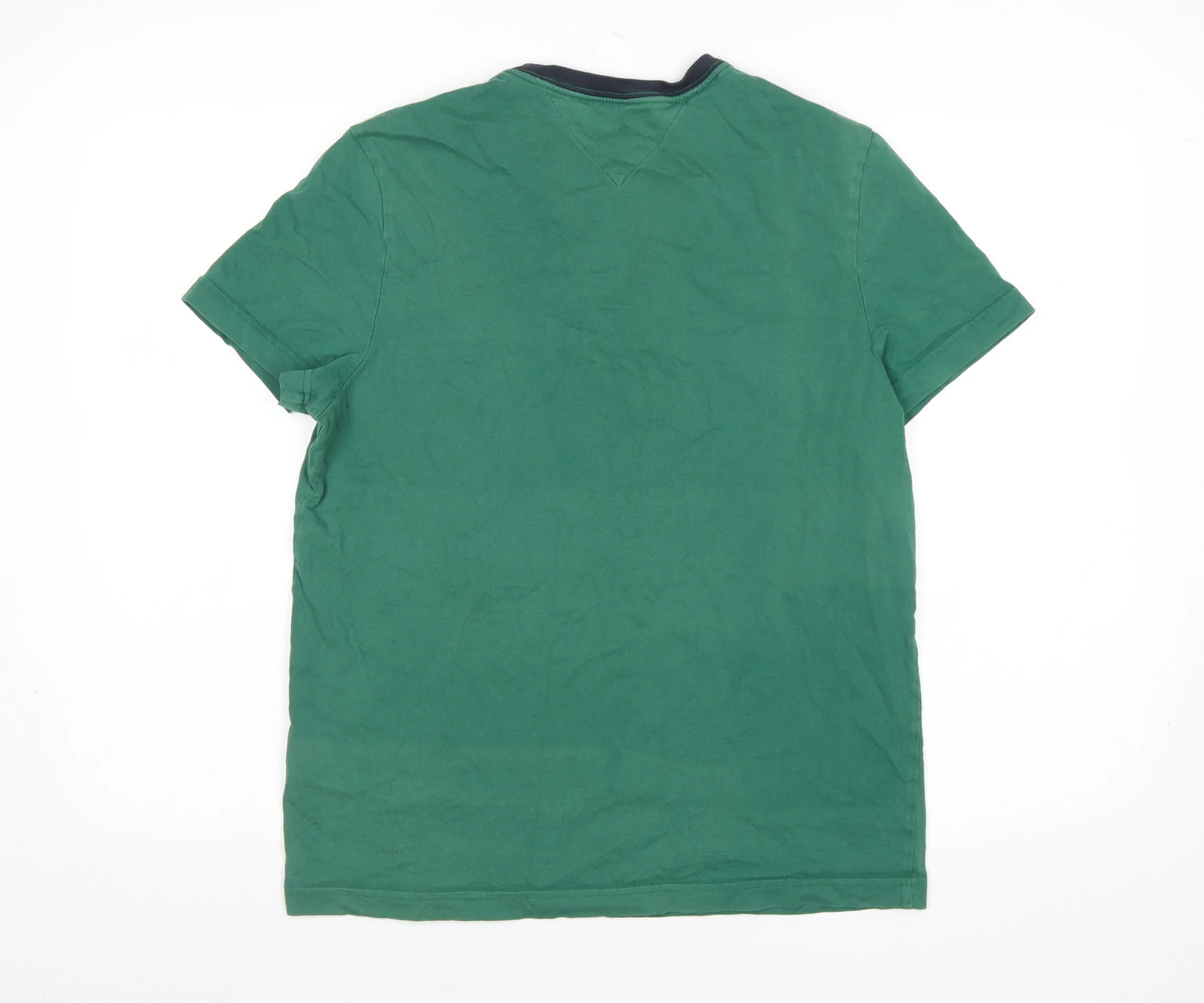 Tommy Hilfiger Men's Green Logo Crew Neck Cotton T-Shirt Size S - Image 3