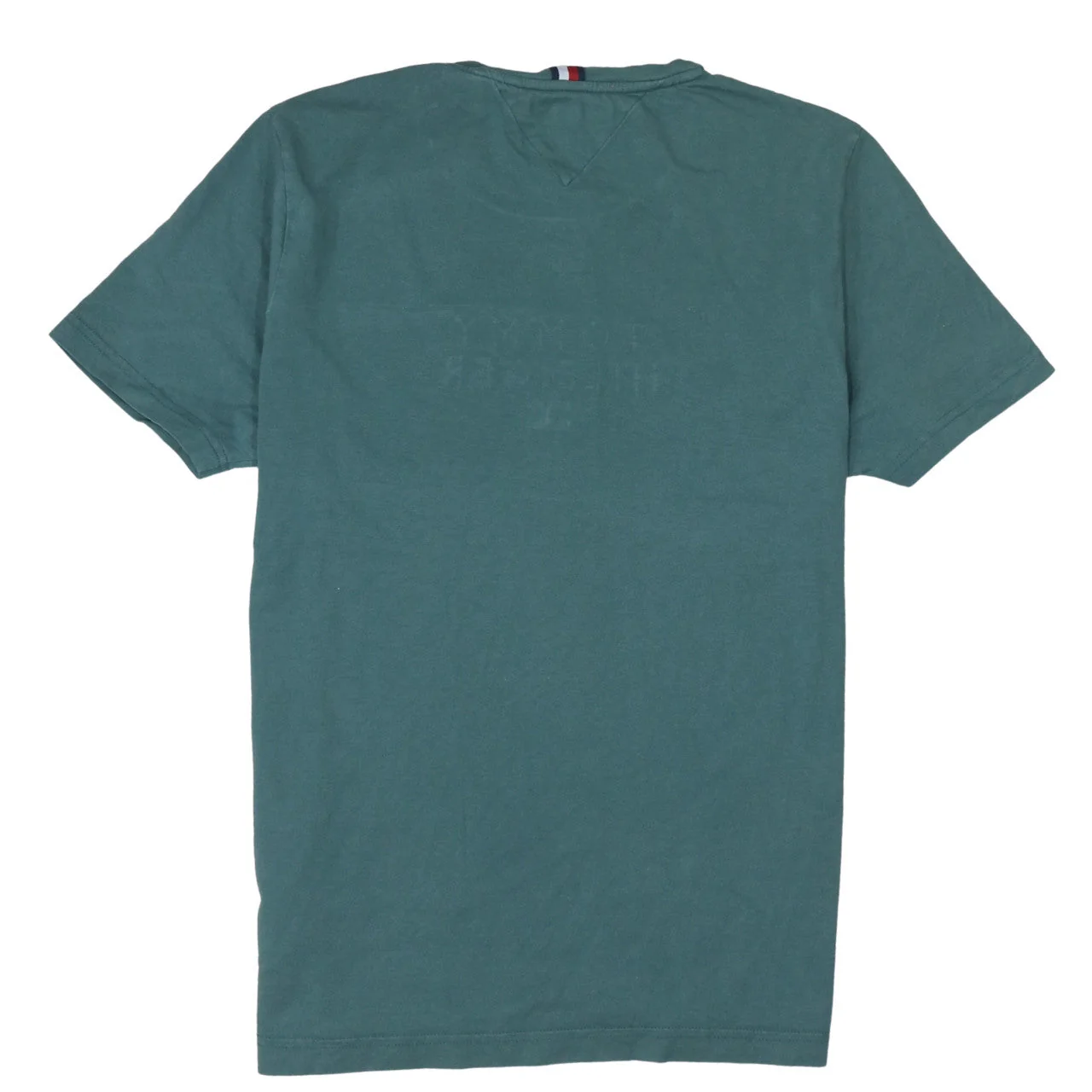 Tommy Hilfiger Men's Green Logo Embroidered Organic Cotton T-Shirt L - Image 4