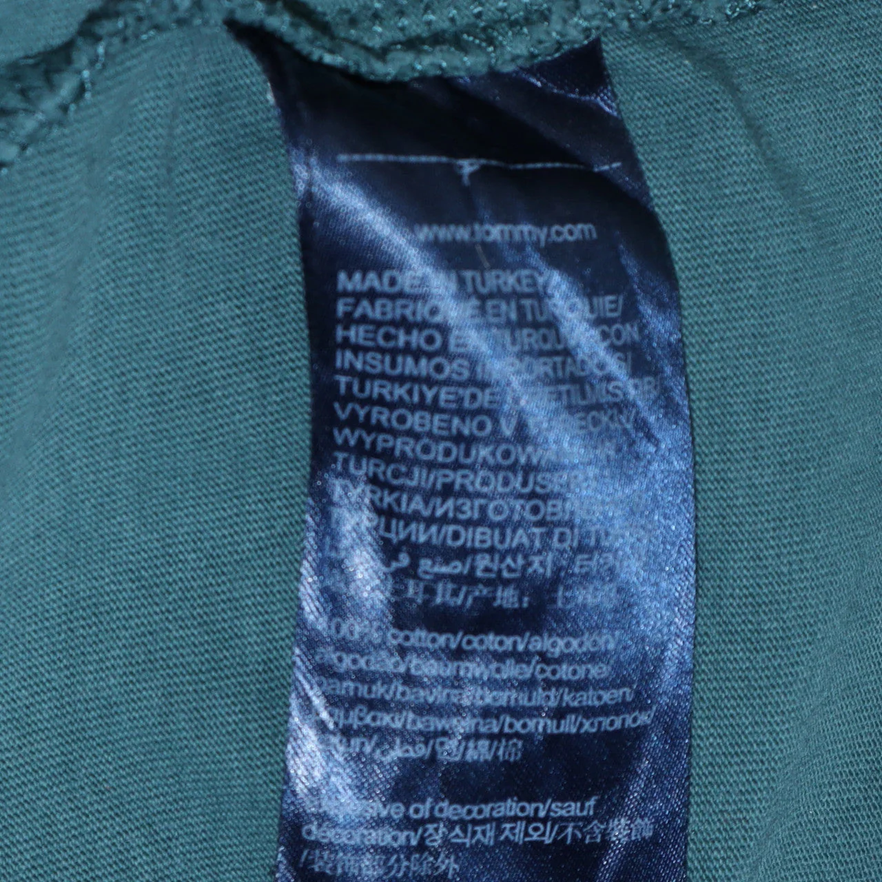 Tommy Hilfiger Men's Green Logo Embroidered Organic Cotton T-Shirt L - Image 6