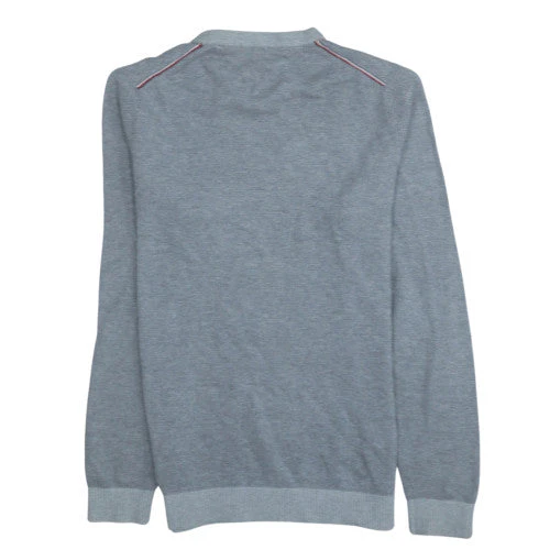 Tommy Hilfiger Men's Grey Cotton Crew Neck Jumper M - Image 4