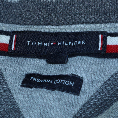 Tommy Hilfiger Men's Grey Cotton Crew Neck Jumper M - Image 6