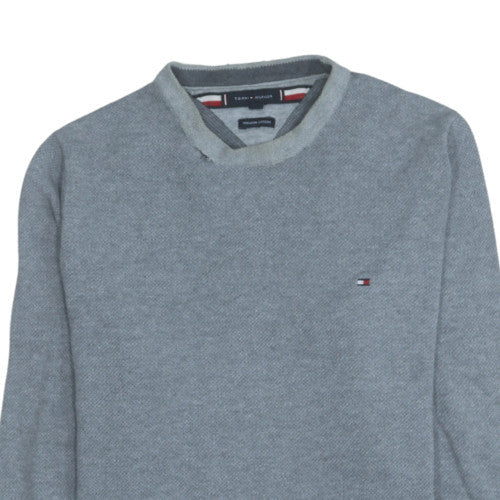 Tommy Hilfiger Men's Grey Cotton Crew Neck Jumper M - Image 7