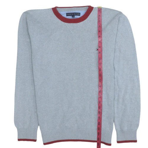 Tommy Hilfiger Men's Grey Cotton Crew Neck Jumper Size M - Image 2