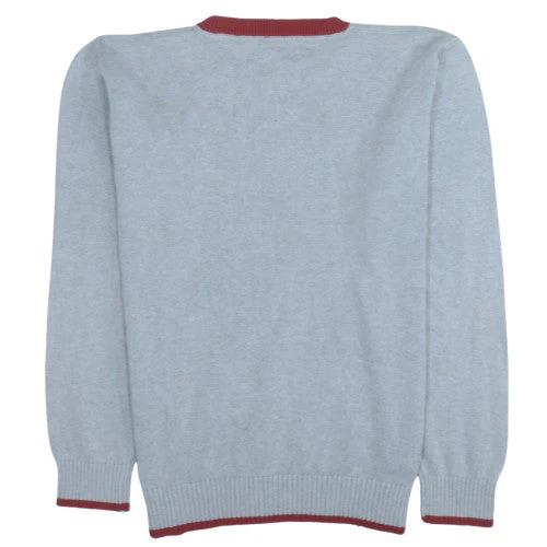 Tommy Hilfiger Men's Grey Cotton Crew Neck Jumper Size M - Image 4