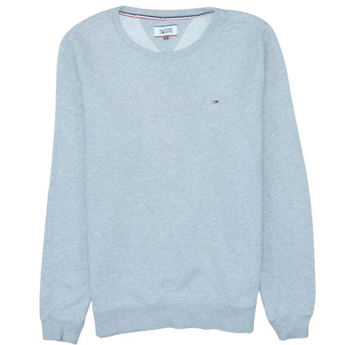 Tommy Hilfiger Men's Grey Cotton Crew Neck Pullover Sweatshirt M