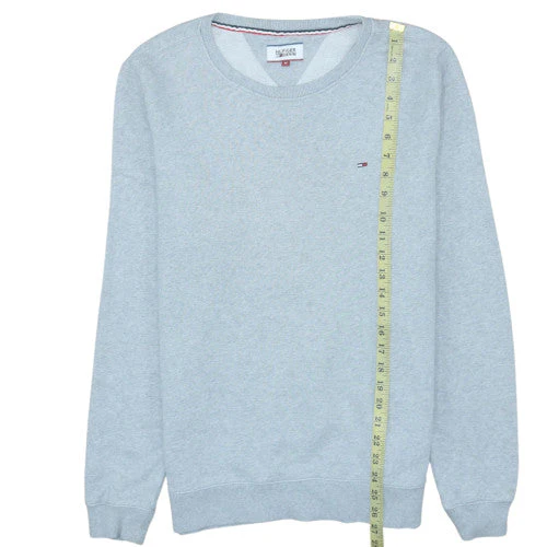Tommy Hilfiger Men's Grey Cotton Crew Neck Pullover Sweatshirt M - Image 2