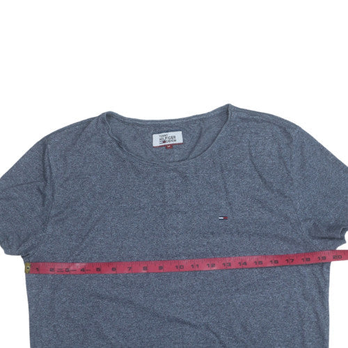 Tommy Hilfiger Men's Grey Cotton Crew Neck Short Sleeve T-Shirt M - Image 2