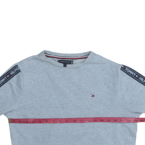 Tommy Hilfiger Men's Grey Logo Tape Pullover Sweatshirt Size S - Image 2