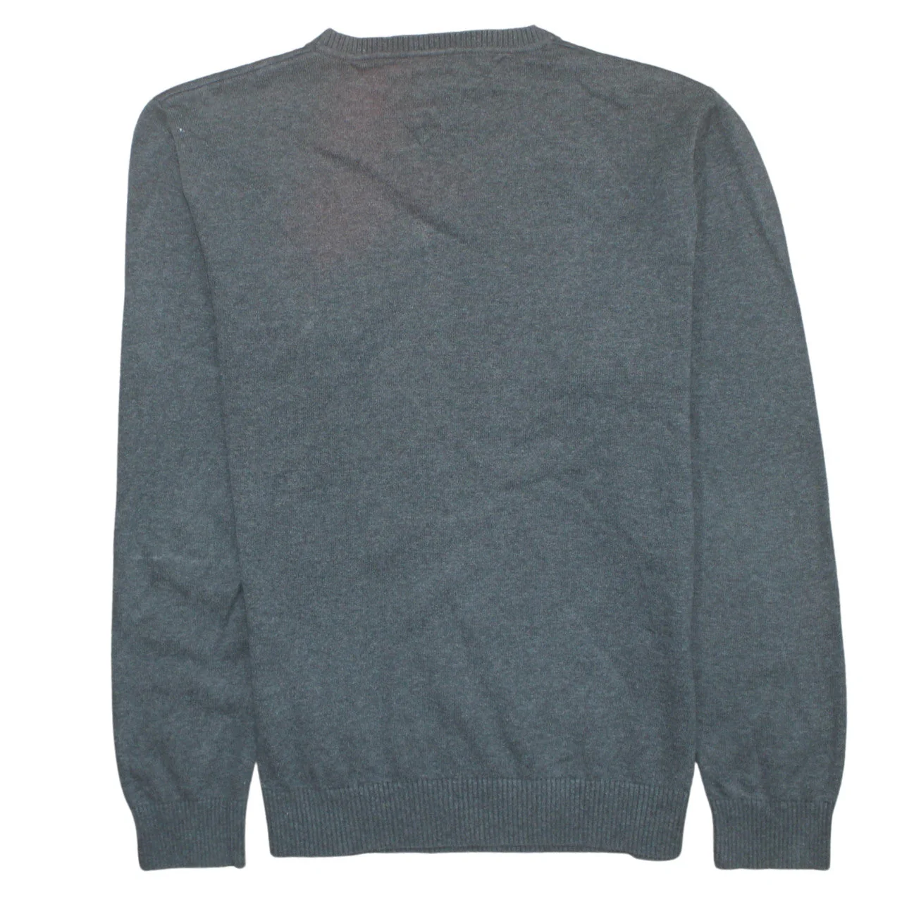 Tommy Hilfiger Men's Grey V-Neck Cotton Knit Sweatshirt Size L - Image 4