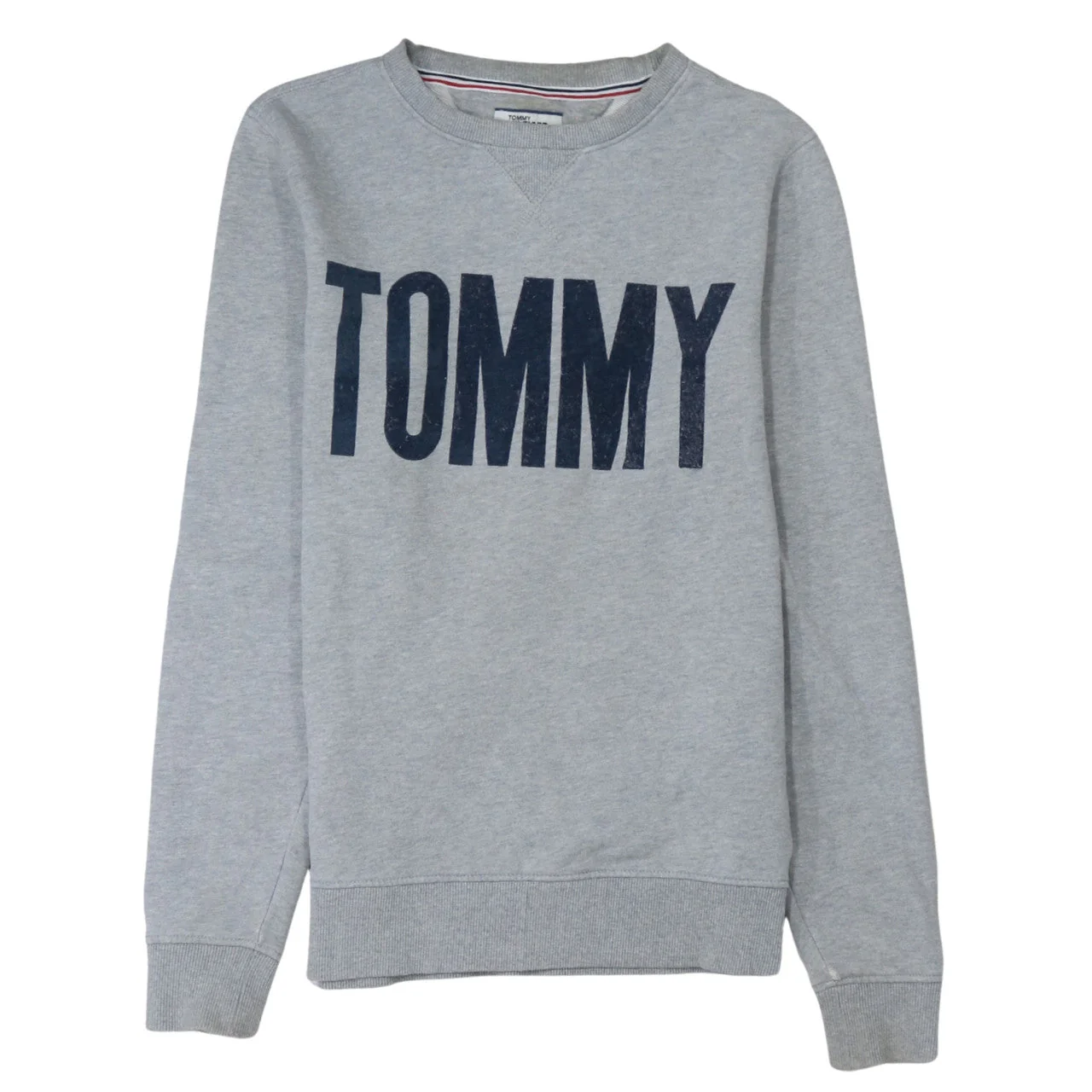Tommy Hilfiger Men's Grey XS Pullover Sweatshirt Logo Crew Neck
