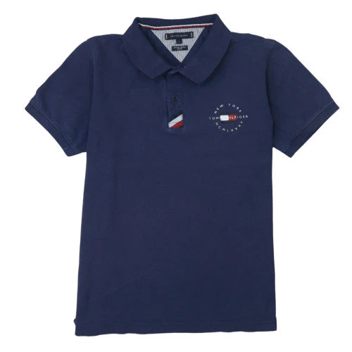 Tommy Hilfiger Men's Navy Blue Slim Fit Organic Cotton Polo L