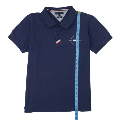 Tommy Hilfiger Men's Navy Blue Slim Fit Organic Cotton Polo L - Image 2