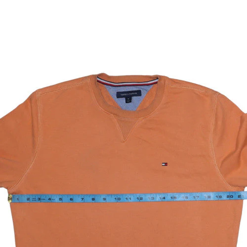 Tommy Hilfiger Men's Orange Crew Neck Pullover Sweatshirt M - Image 3