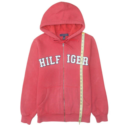 Tommy Hilfiger Men's Red Full Zip Hoodie XS Classic Logo Fleece - Image 3