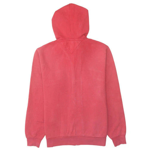Tommy Hilfiger Men's Red Full Zip Hoodie XS Classic Logo Fleece - Image 4