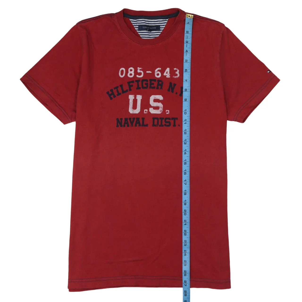 Tommy Hilfiger Men's Red Graphic Nautical Crew Neck T-Shirt Size M - Image 3