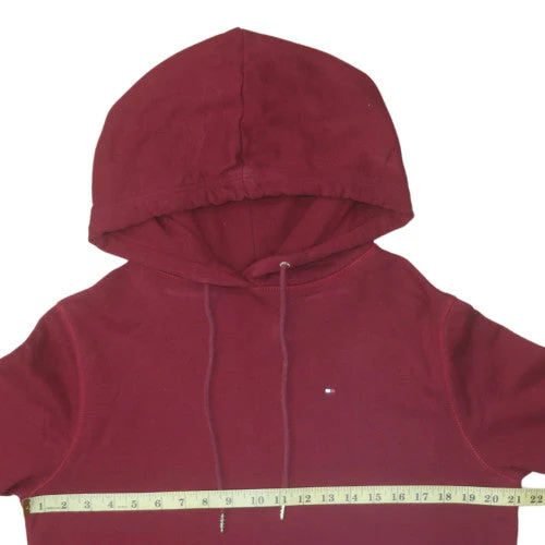 Tommy Hilfiger Men's Red Pullover Hoodie Cotton Medium - Image 2