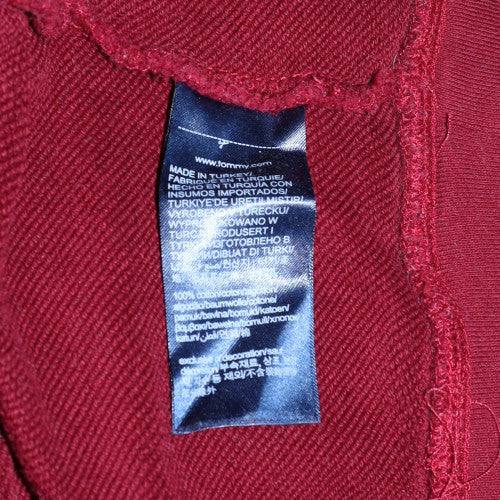 Tommy Hilfiger Men's Red Pullover Hoodie Cotton Medium - Image 6