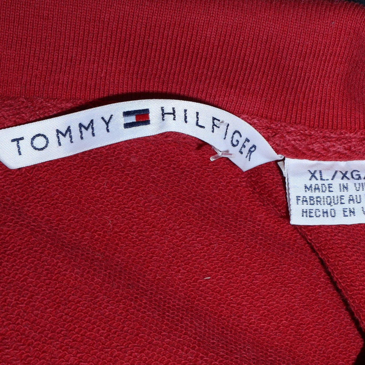 Tommy Hilfiger Men's Red XL 1/2 Zip Cotton Sweatshirt - Image 5