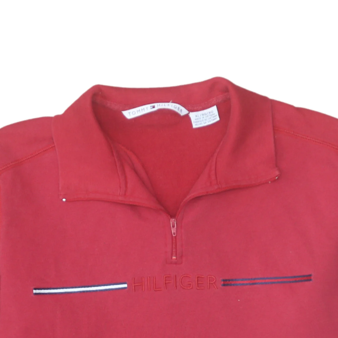 Tommy Hilfiger Men's Red XL 1/2 Zip Cotton Sweatshirt - Image 7