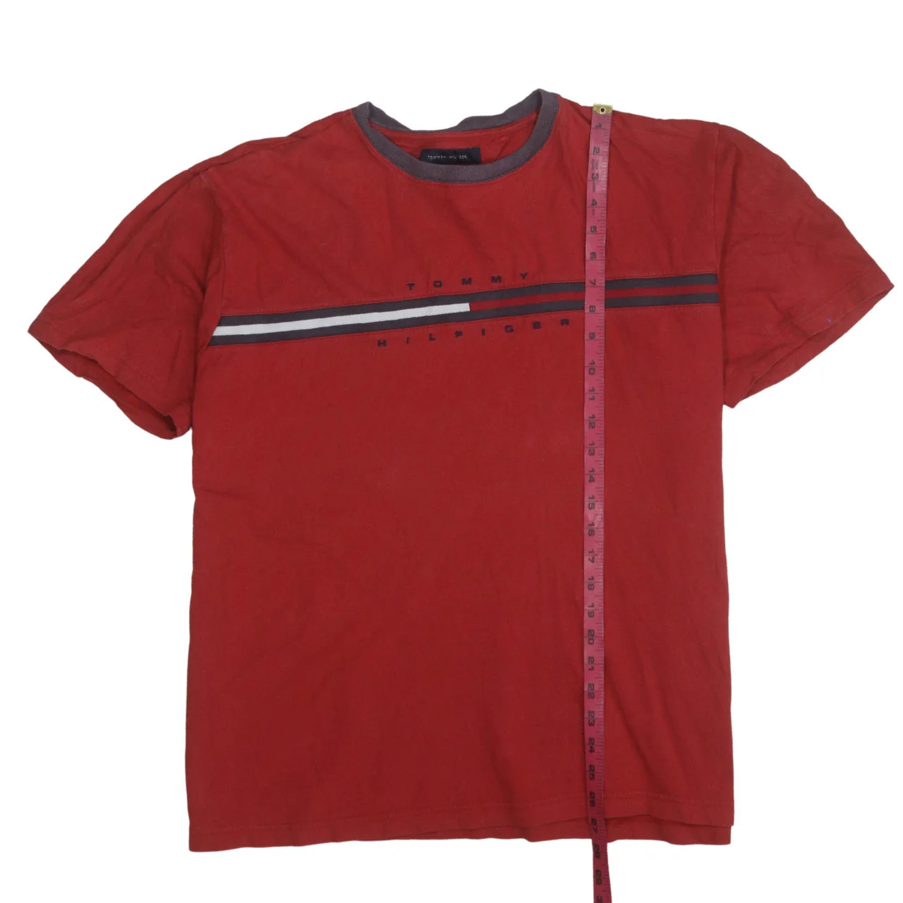 Tommy Hilfiger Men's Red XL Crew Neck Logo T-Shirt - Image 3