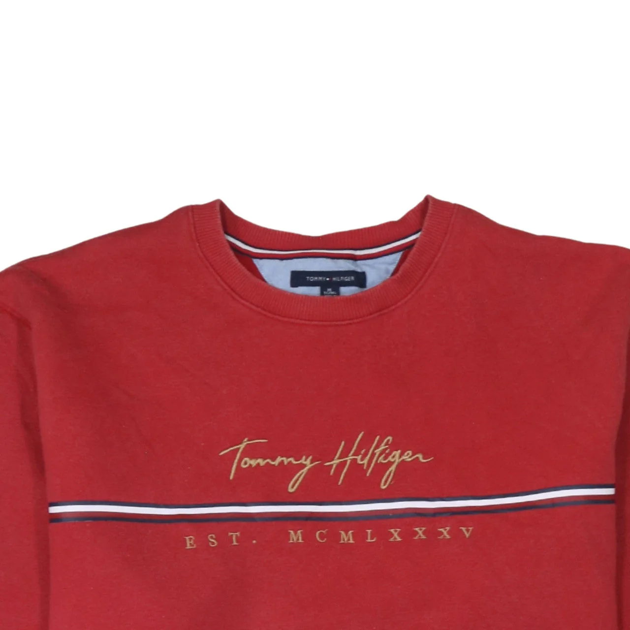 Tommy Hilfiger Men's Red XL Pullover Sweatshirt Crew Neck - Image 8