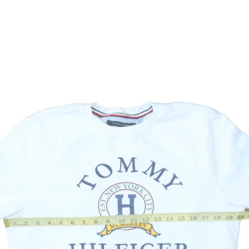 Tommy Hilfiger Men's White Crew Neck Pullover Sweatshirt S - Image 2