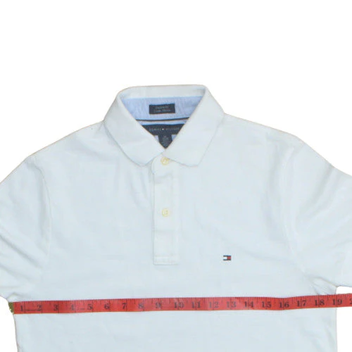Tommy Hilfiger Men's White Slim Fit Polo Shirt XS Cotton Classic - Image 3