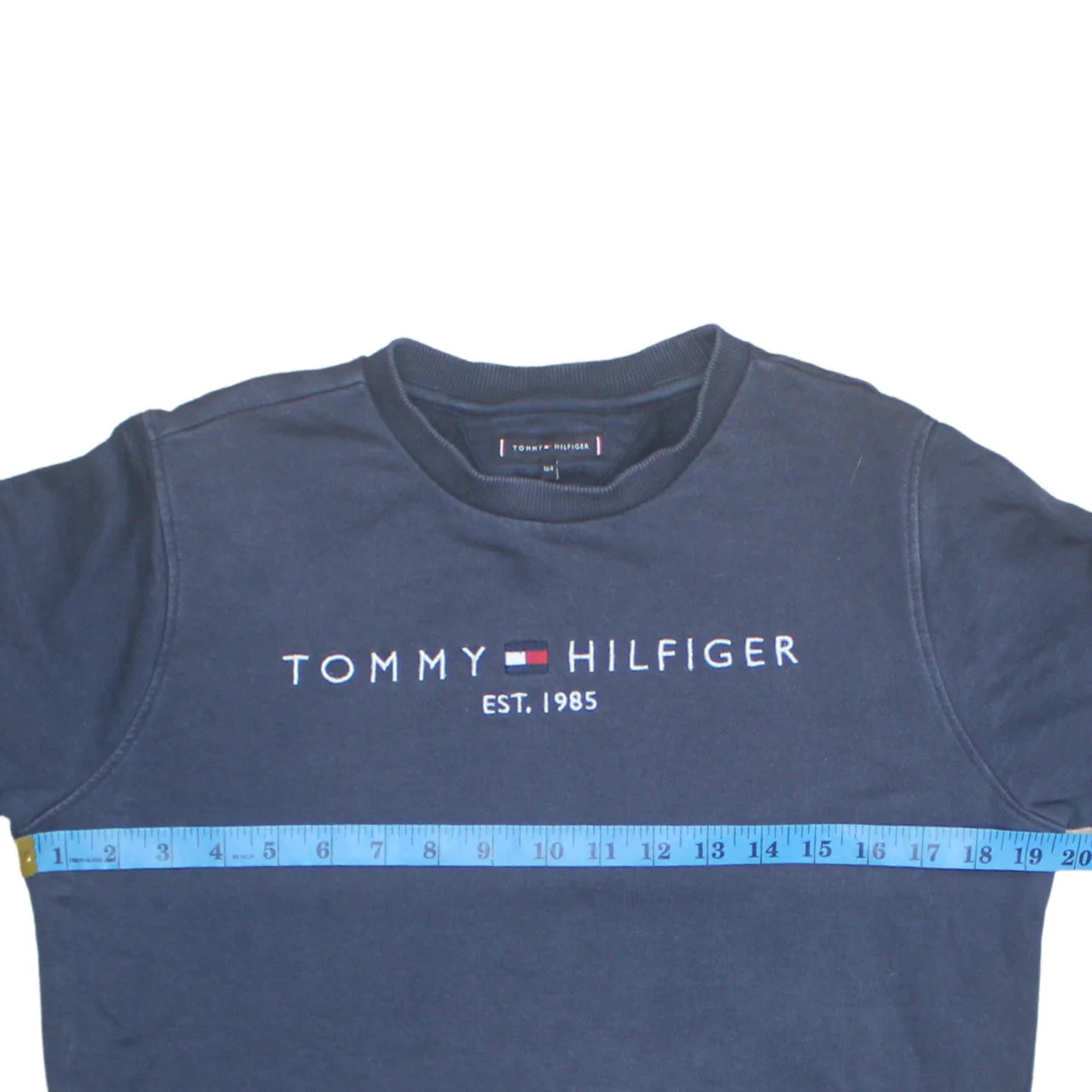 Tommy Hilfiger Teens Blue Cotton Embroidered Sweatshirt Size 164 - Image 2