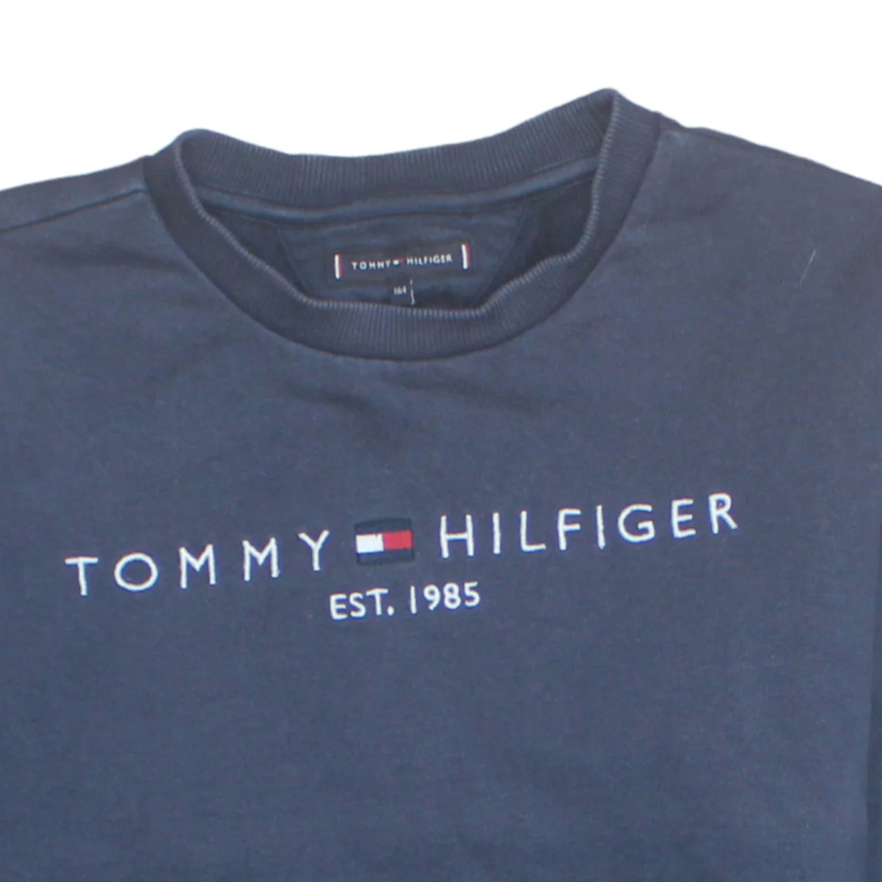 Tommy Hilfiger Teens Blue Cotton Embroidered Sweatshirt Size 164 - Image 7