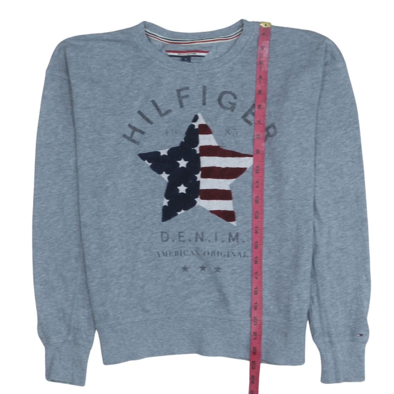 Tommy Hilfiger Women Blue Crew Neck Pullover Sweatshirt Medium - Image 3