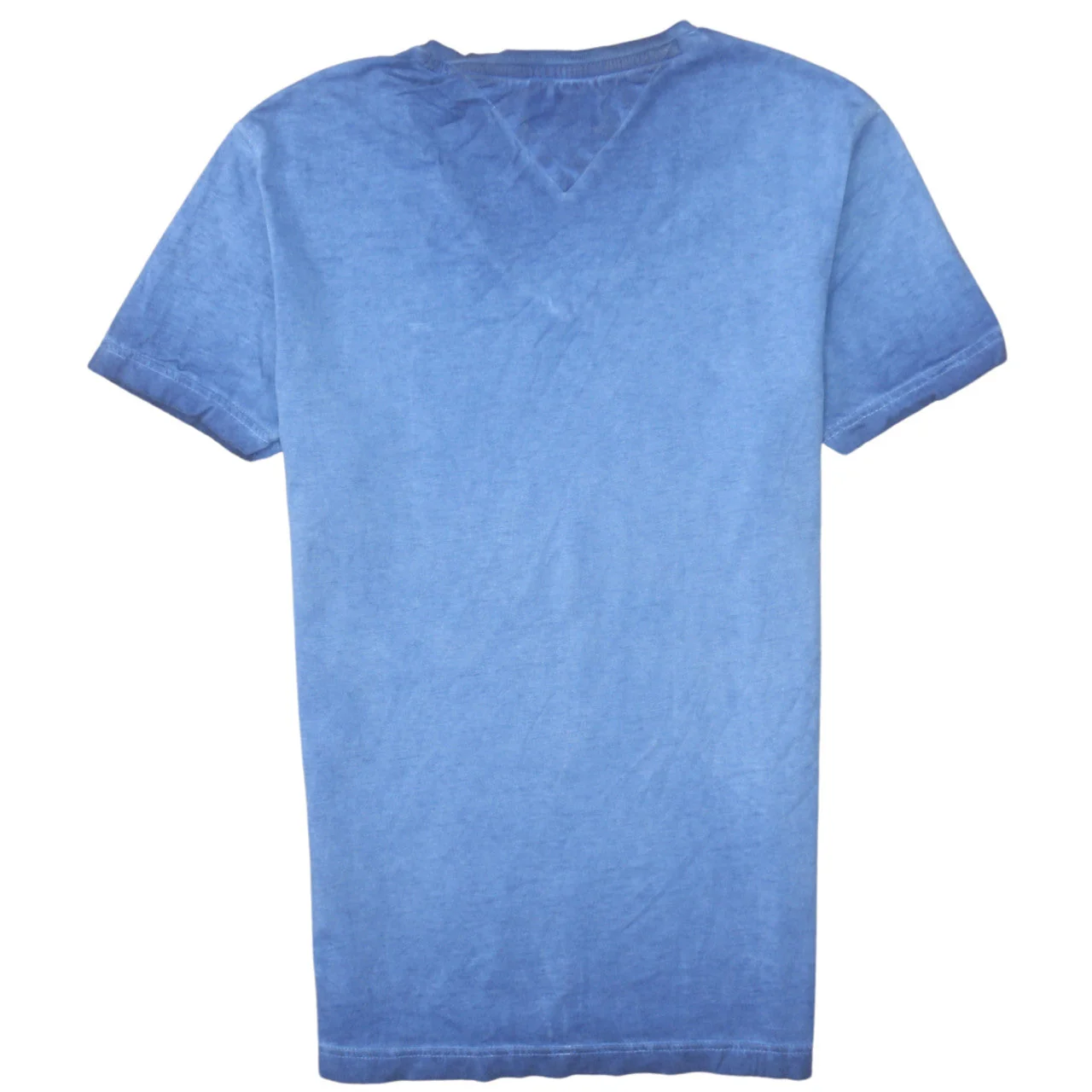 Tommy Hilfiger Women Blue V-Neck Short Sleeve Cotton T-Shirt Size S - Image 4