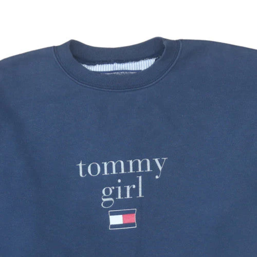 Tommy Hilfiger Women Navy Blue Crew Neck Cotton Sweatshirt L - Image 8