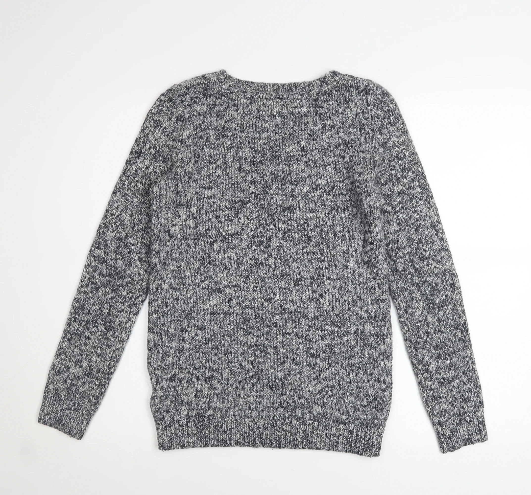 Tommy Hilfiger Women’s Grey Cable-Knit Crew Neck Jumper XS - Image 3