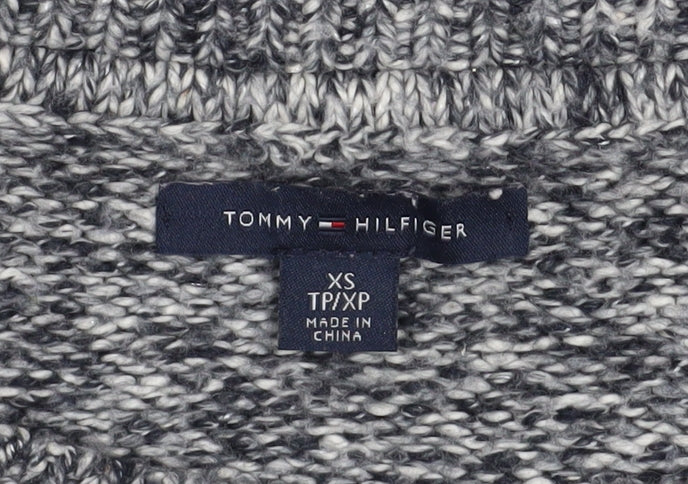 Tommy Hilfiger Women’s Grey Cable-Knit Crew Neck Jumper XS - Image 4