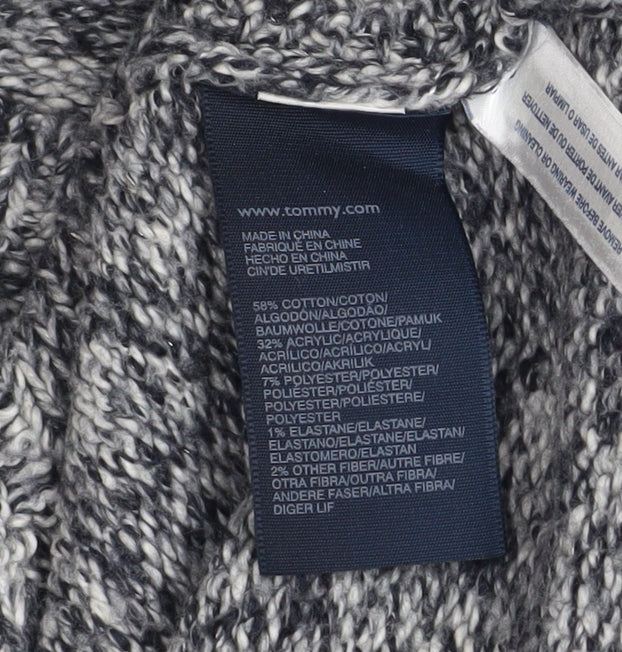 Tommy Hilfiger Women’s Grey Cable-Knit Crew Neck Jumper XS - Image 5