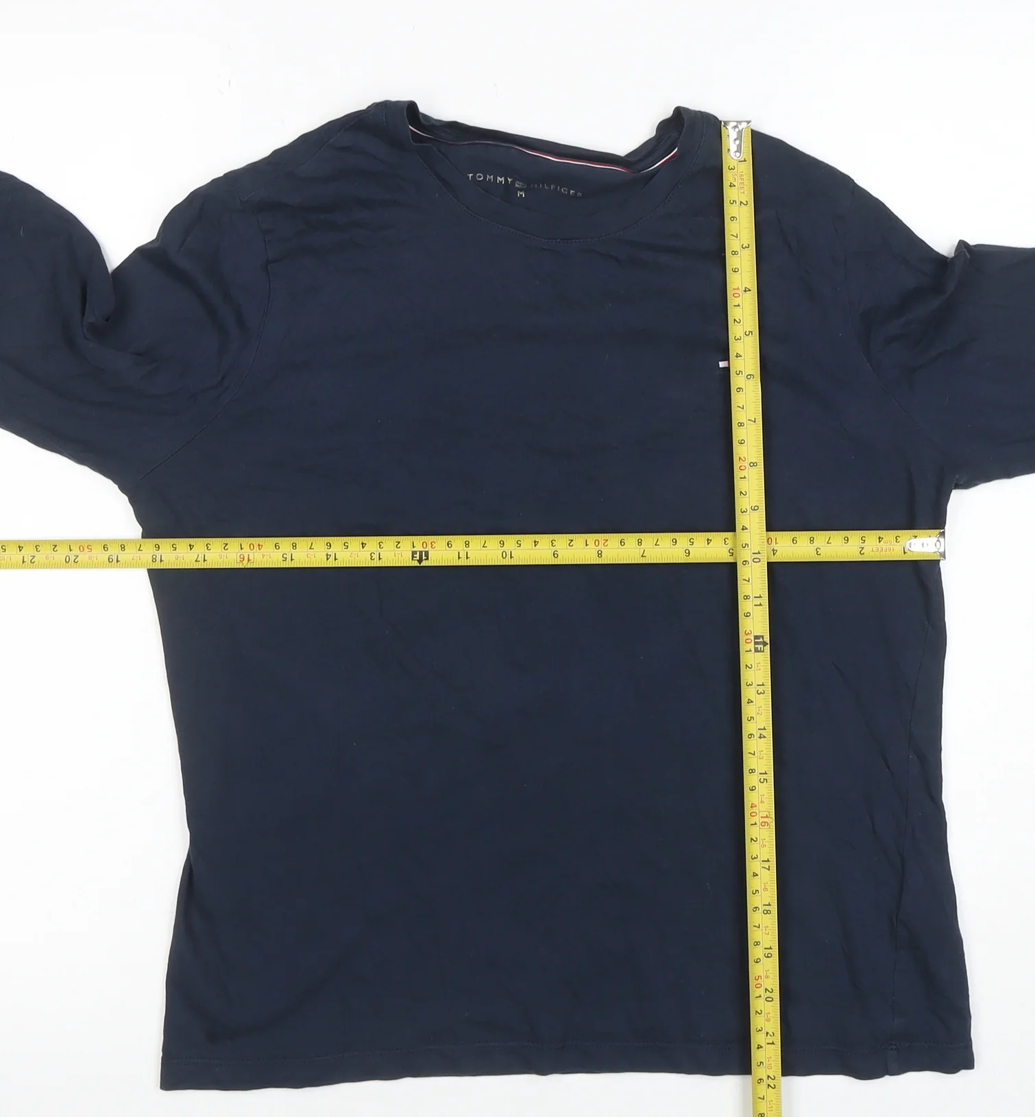 Tommy Hilfiger Women's Blue 3/4 Sleeve Cotton Jersey T-Shirt M - Image 2