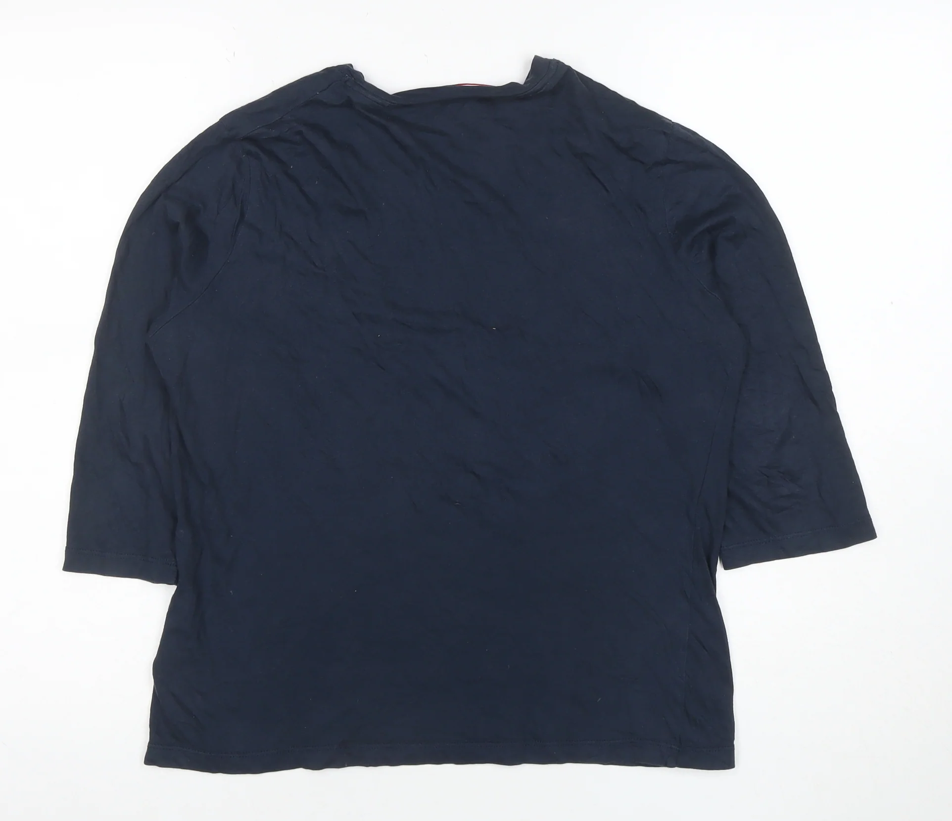 Tommy Hilfiger Women's Blue 3/4 Sleeve Cotton Jersey T-Shirt M - Image 3