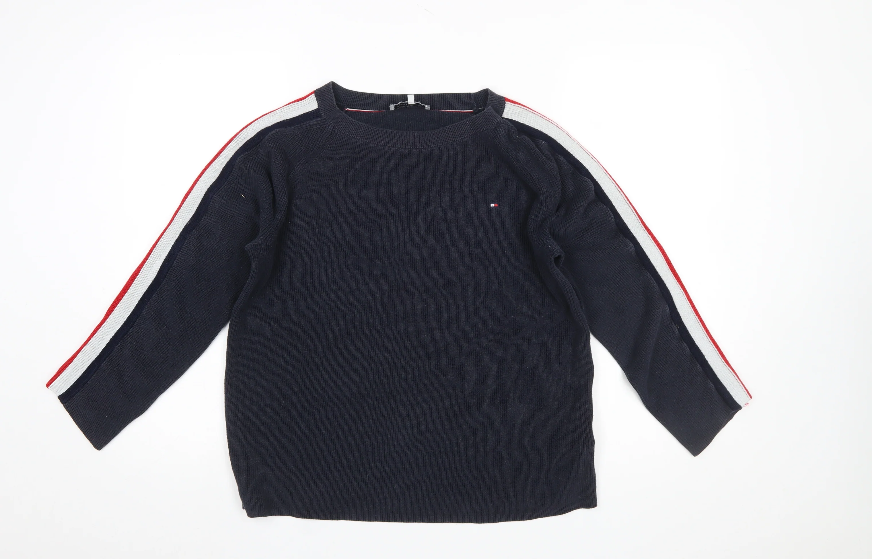 Tommy Hilfiger Women's Blue Cotton Crew Neck Jumper M
