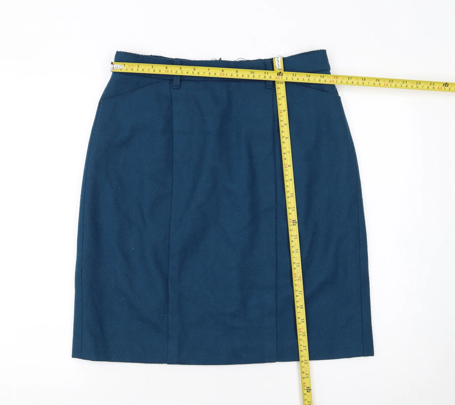 Tommy Hilfiger Women's Blue Wool Pencil Skirt Size 8 - Image 2