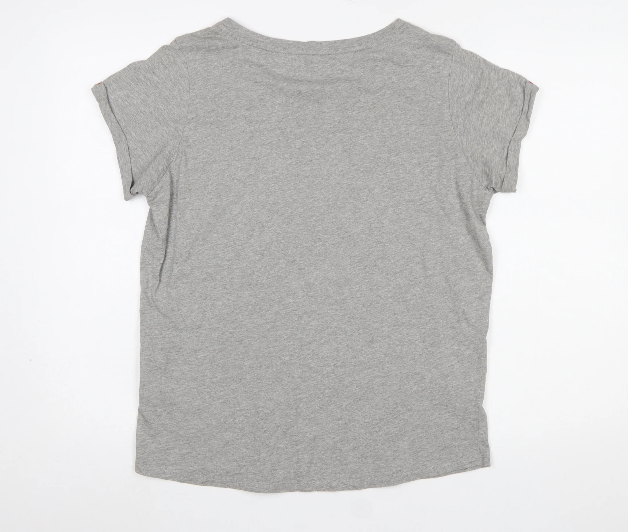 Tommy Hilfiger Womens Grey Cotton Basic Short Sleeve T-Shirt M - Image 3