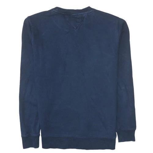 Tommy Jeans Men Blue Regular Fit Crew Neck Logo Sweatshirt S - Image 4